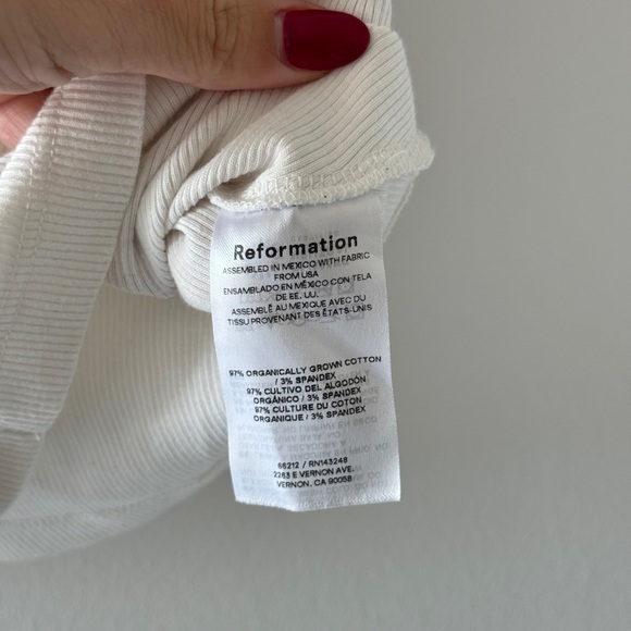 REFORMATION Raelynn White Knit Top - Picture 7 of 8